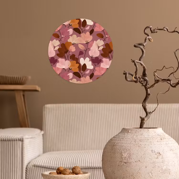 Behangcirkel - Bloem - Patroon - Roze — 2