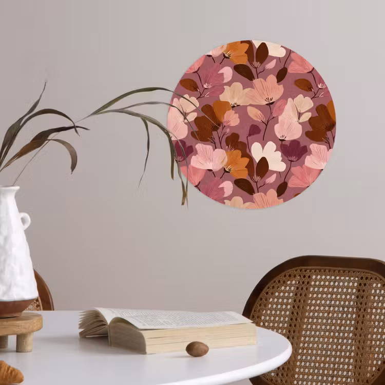 Behangcirkel - Bloem - Patroon - Roze — 4