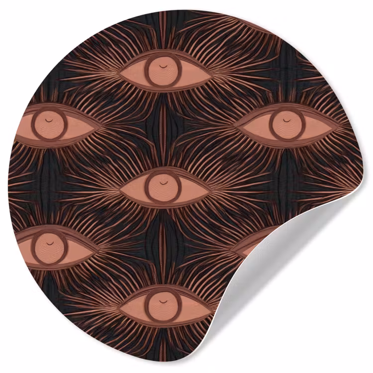 Behangcirkel - Boheems - Oog - Bruin — 1