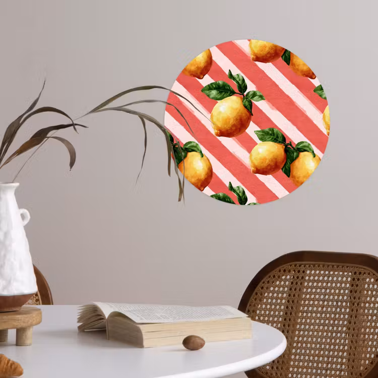 Behangcirkel - Citroen - Geïllustreerd - Oranje — 4