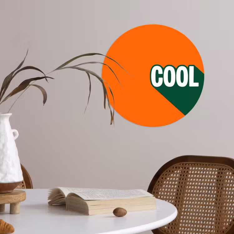 Behangcirkel - Cool - Oranje - Groen — 4