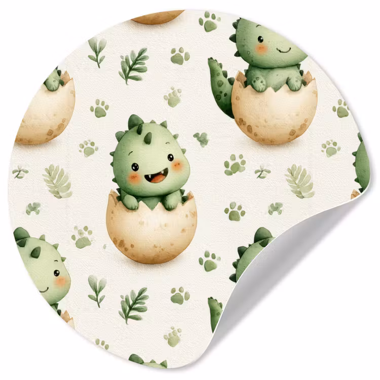 Behangcirkel - Dino - Eieren - Groen — 1