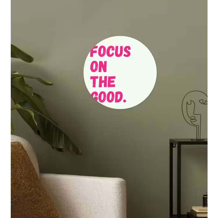 Behangcirkel - Focus on the good - Beige - Roze — 3