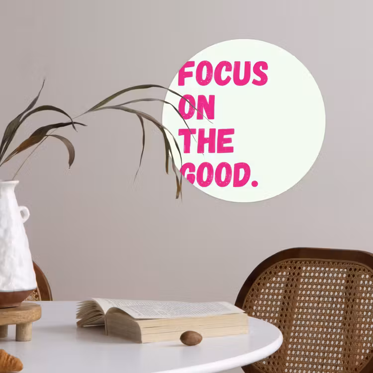 Behangcirkel - Focus on the good - Beige - Roze — 4