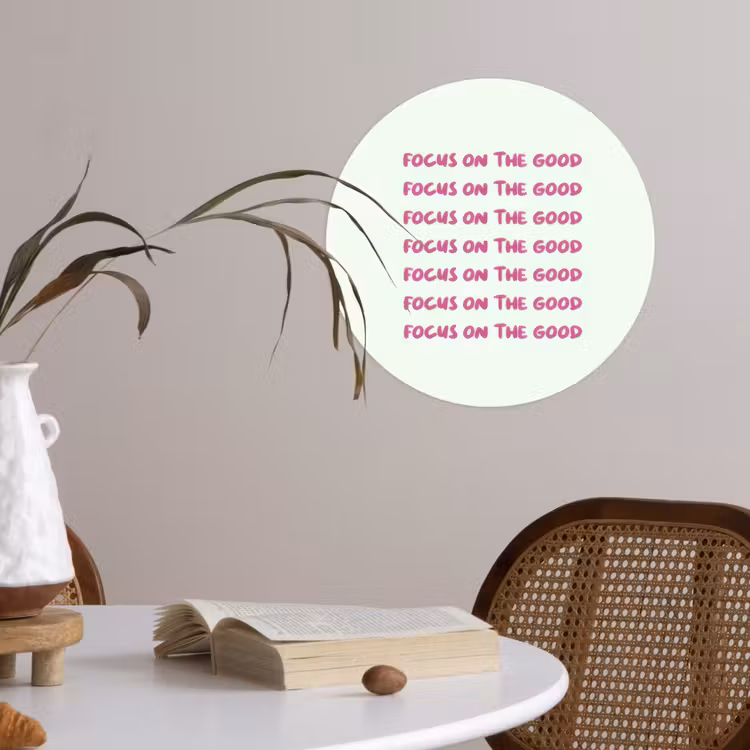 Behangcirkel - Focus on the good - Roze — 4