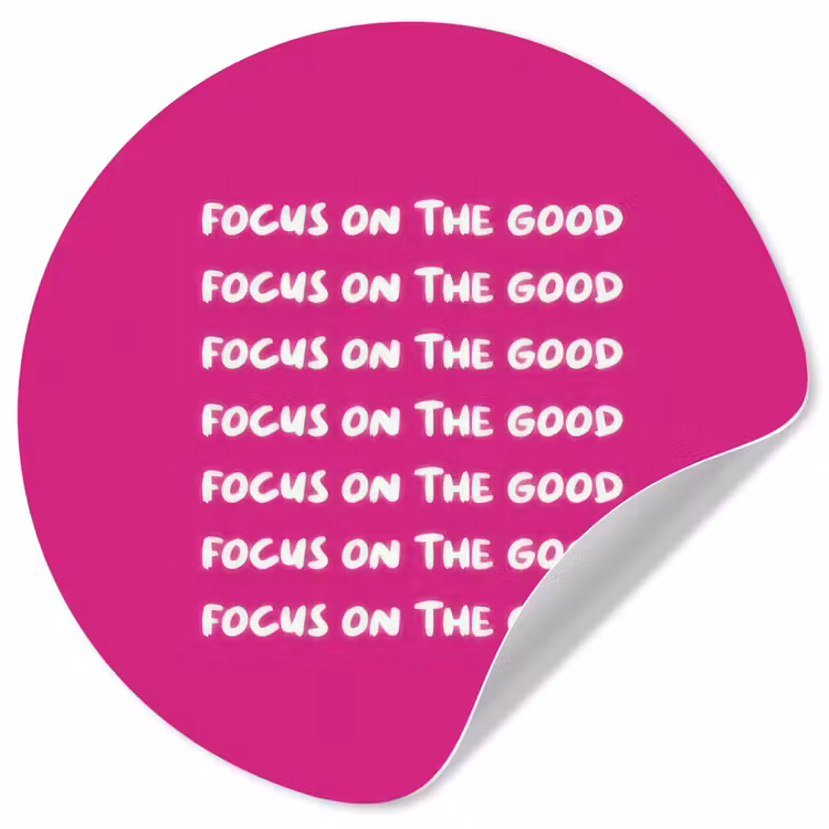 Behangcirkel - Focus on the good - Roze - wit — 1