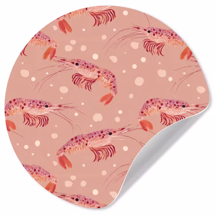 Behangcirkel - Garnalen - Stippen - Roze — 1