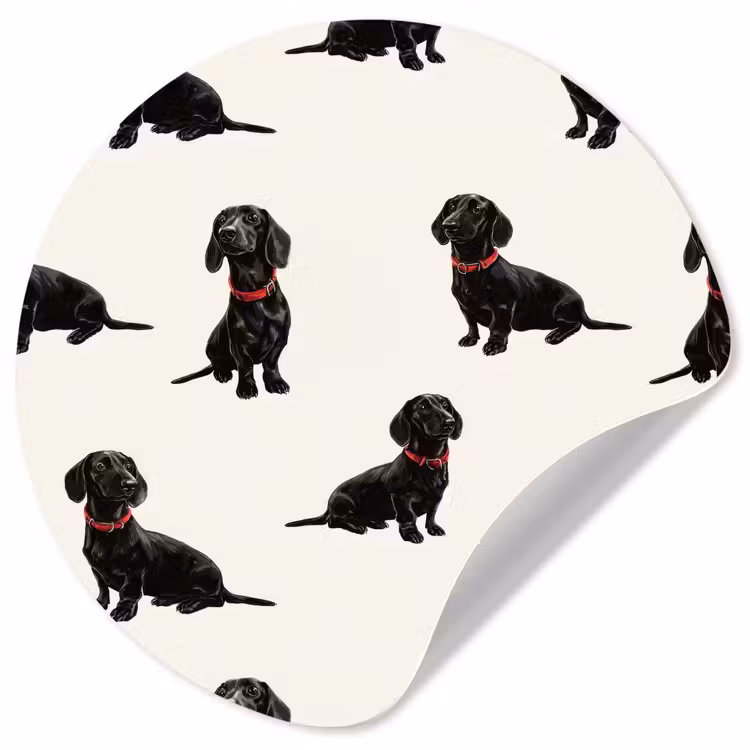 Behangcirkel - Hond - Patroon - Zwart — 1