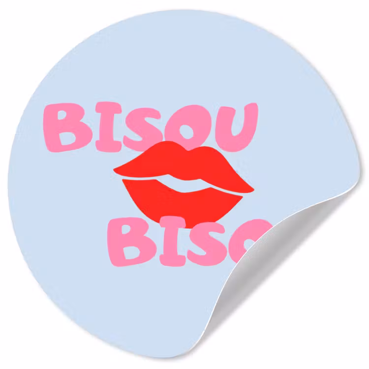 Behangcirkel - Lippen - Bisou - Blauw — 1