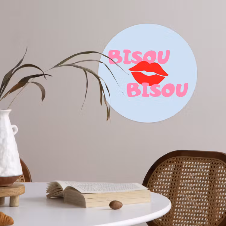 Behangcirkel - Lippen - Bisou - Blauw — 4