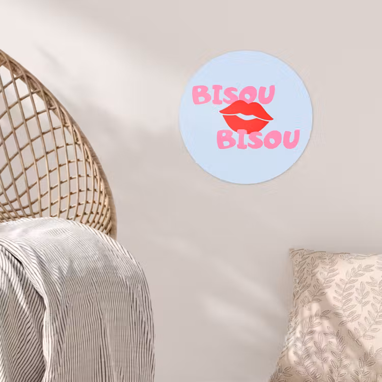 Behangcirkel - Lippen - Bisou - Blauw — 5