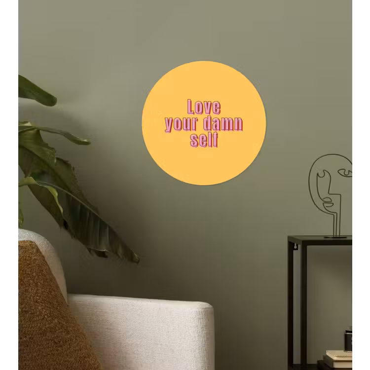 Behangcirkel - Love yourself - Roze - Geel — 3