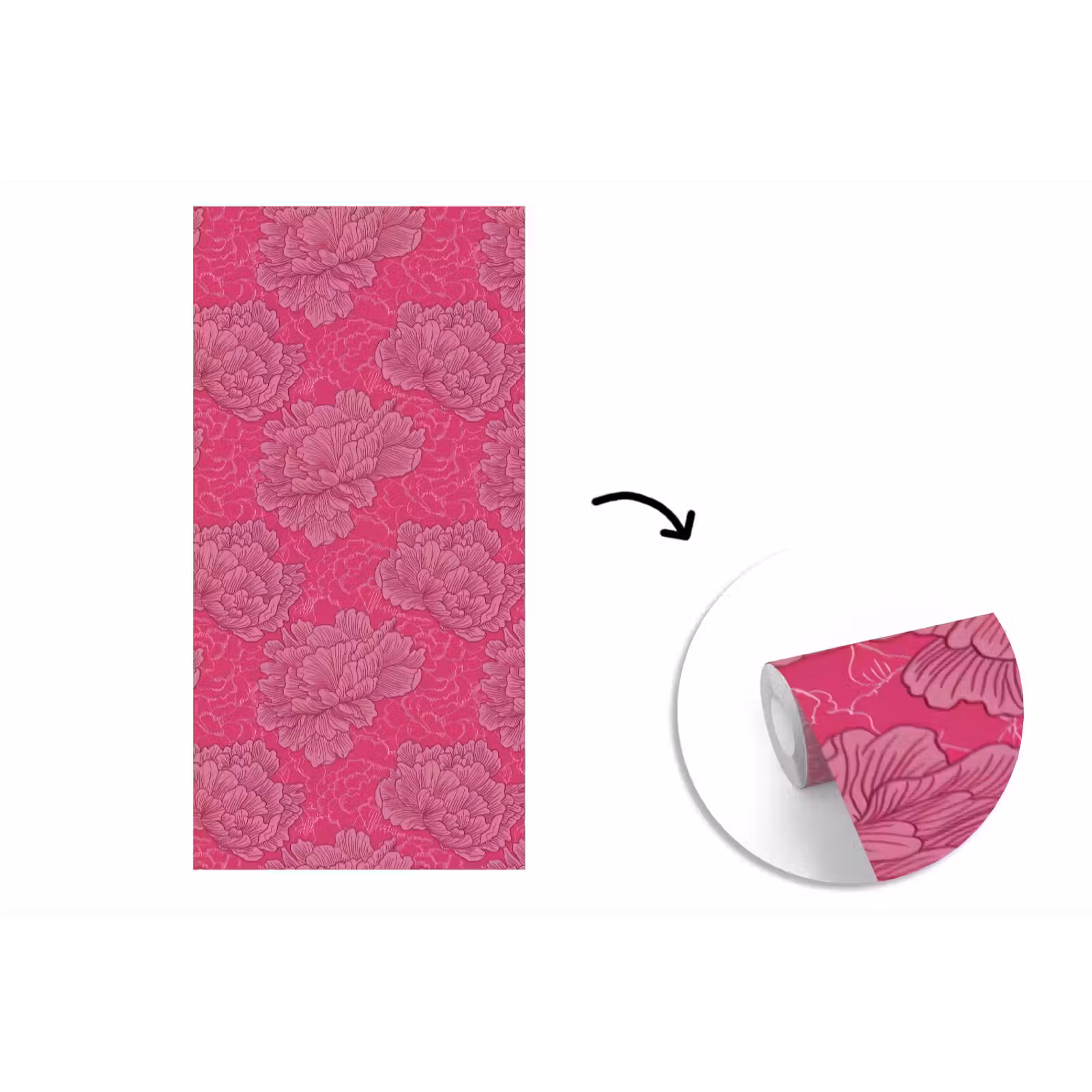 Behang - Pioenrozen - Energiek - Roze — 1