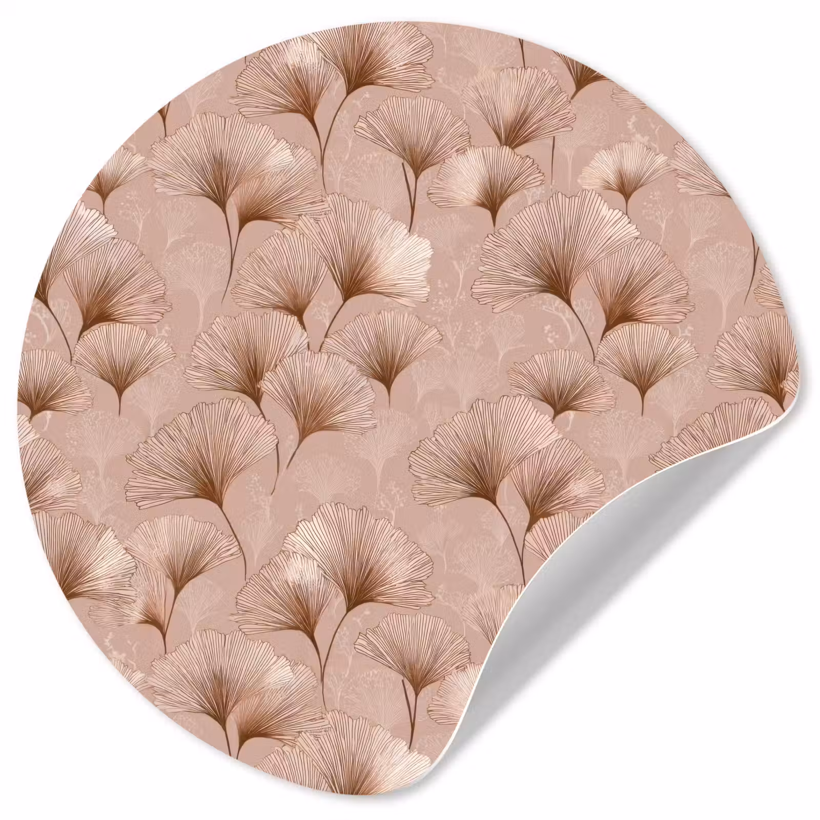 Behangcirkel - Ginkgo - Patroon - Roze — 1