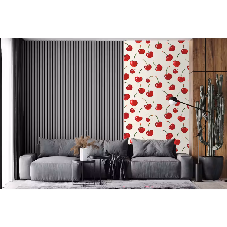 Behang - Kersen - Minimalistisch - Rood — 2