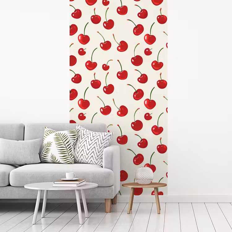 Behang - Kersen - Minimalistisch - Rood — 3
