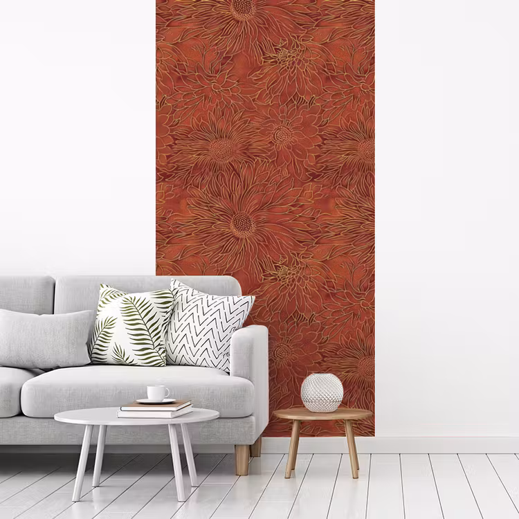 Behang - Oosters - Bloemen - Terracotta — 3