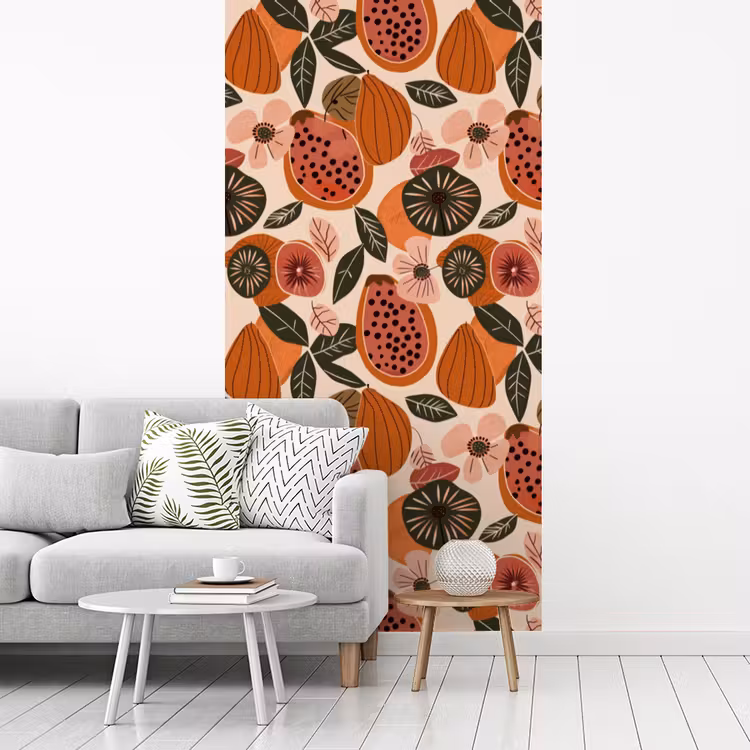 Behang - Papaja - Bloesem - Oranje — 3