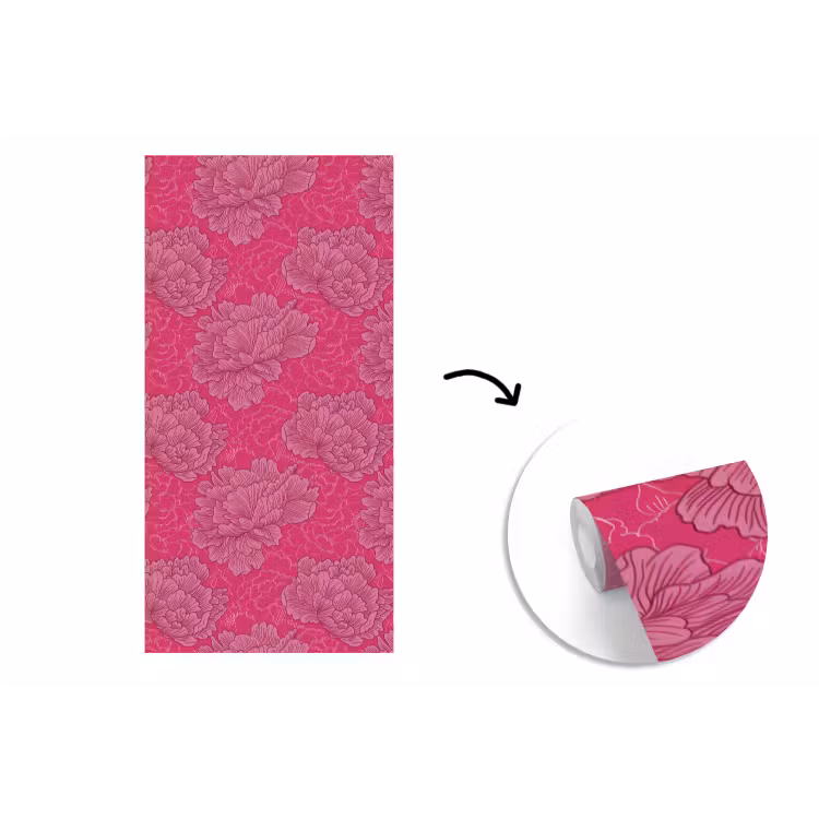 Behang - Pioenrozen - Energiek - Roze — 1