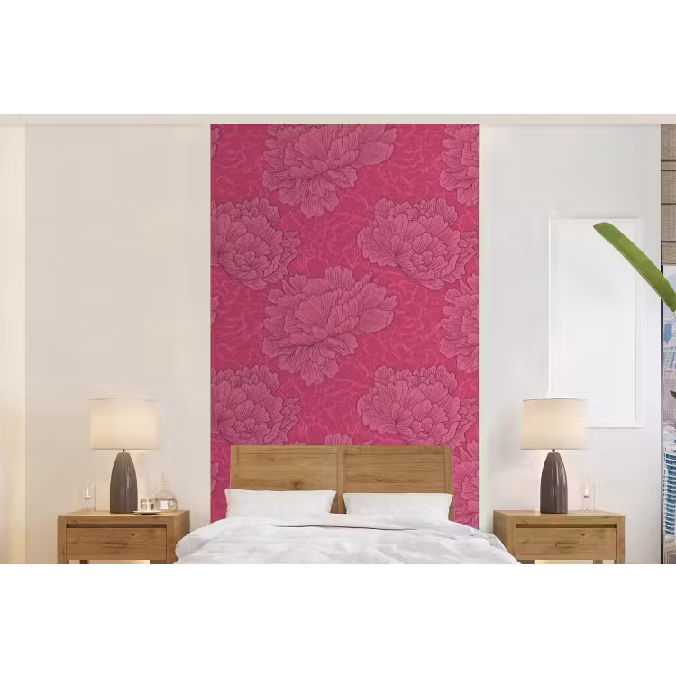Behang - Pioenrozen - Energiek - Roze — 5