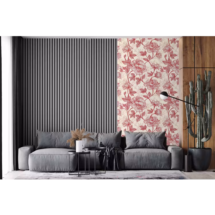 Behang - Pioenrozen - Modern - Rood — 2