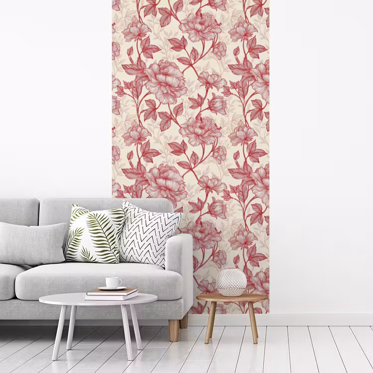 Behang - Pioenrozen - Modern - Rood — 3