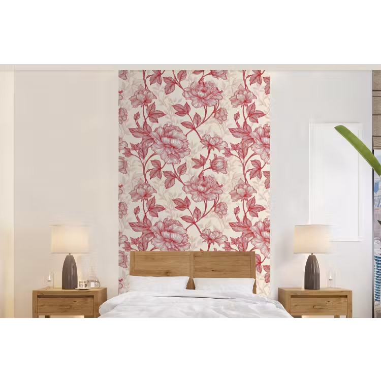 Behang - Pioenrozen - Modern - Rood — 5