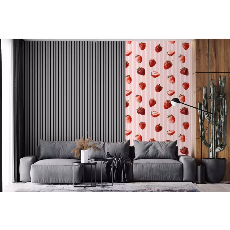 Behang - Strepen - Aardbei - Roze — 2