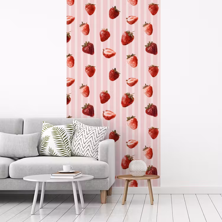 Behang - Strepen - Aardbei - Roze — 3