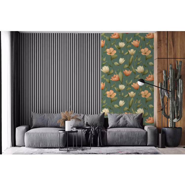 Behang - Tulpen - Botanisch - Groen — 2