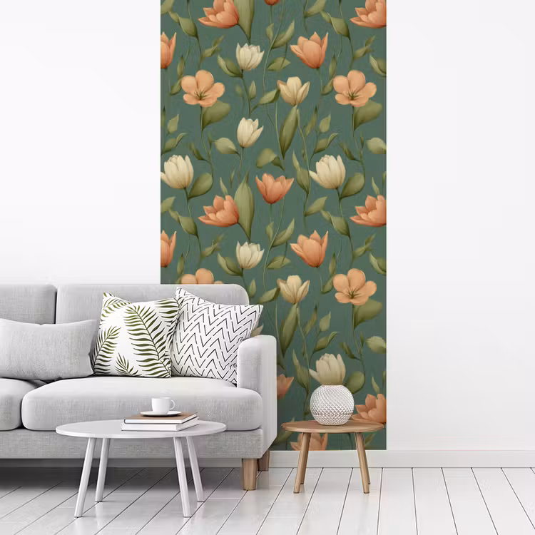 Behang - Tulpen - Botanisch - Groen — 3