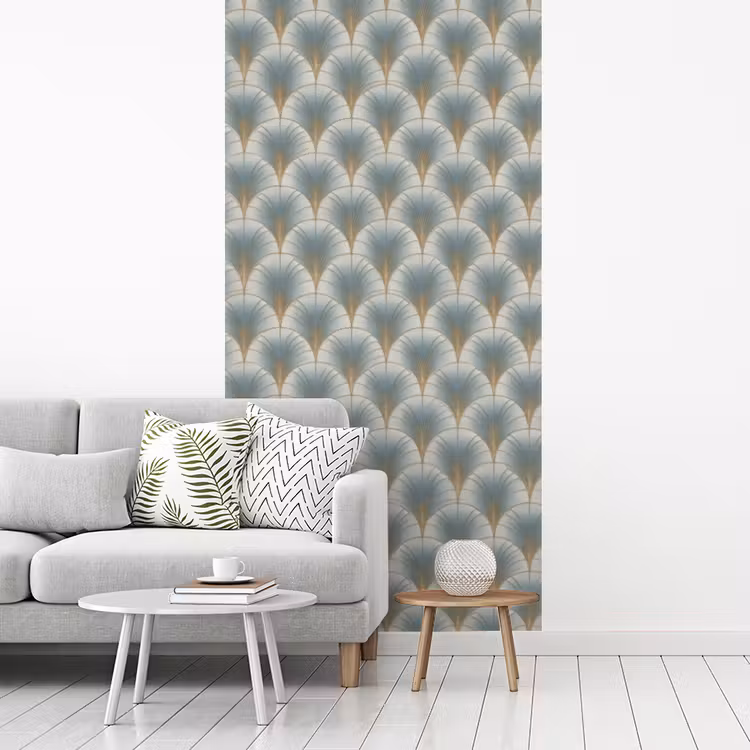 Behang - Waaier - Klassiek - Blauw — 3