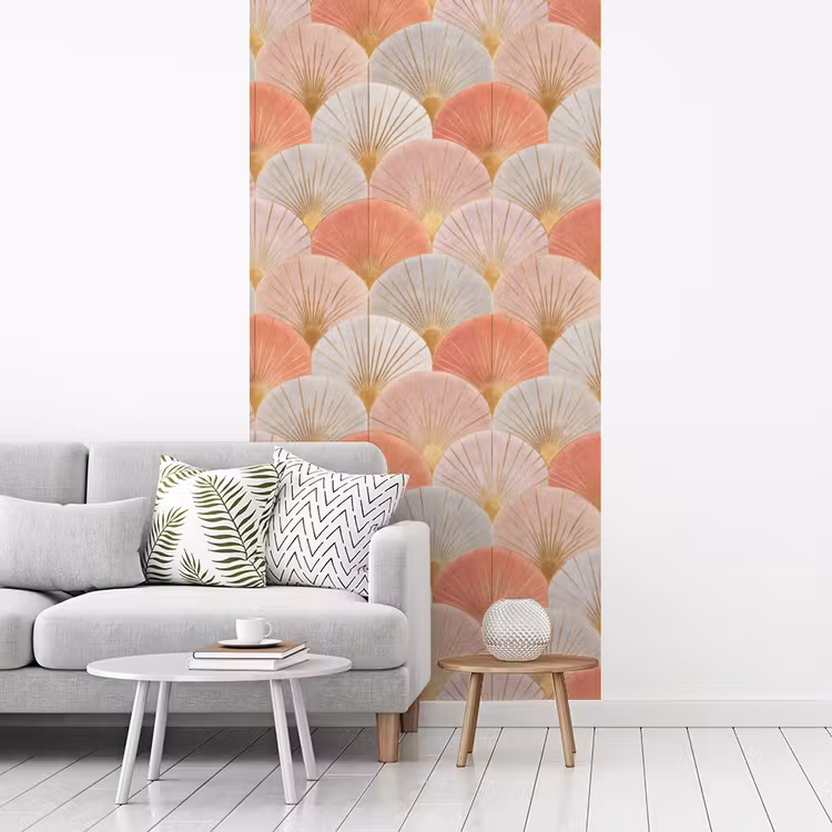 Behang - Waaiers - Goud - Roze — 3