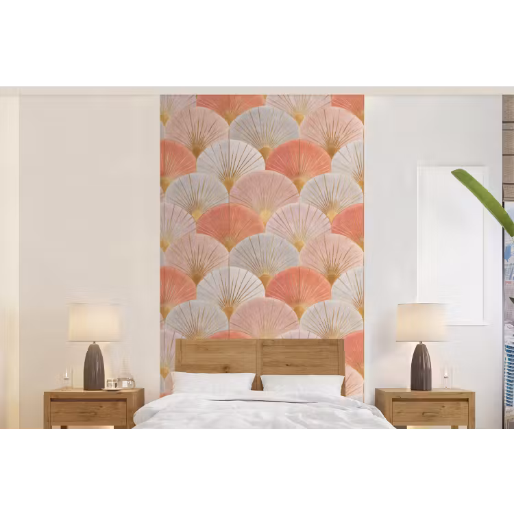Behang - Waaiers - Goud - Roze — 5