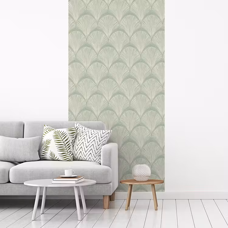 Behang - Waaiers - Patroon - Groen — 3