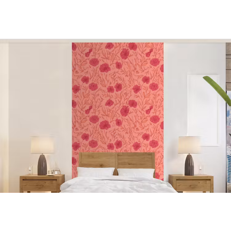 Behang - Weidebloemen - Romantisch - Roze — 5