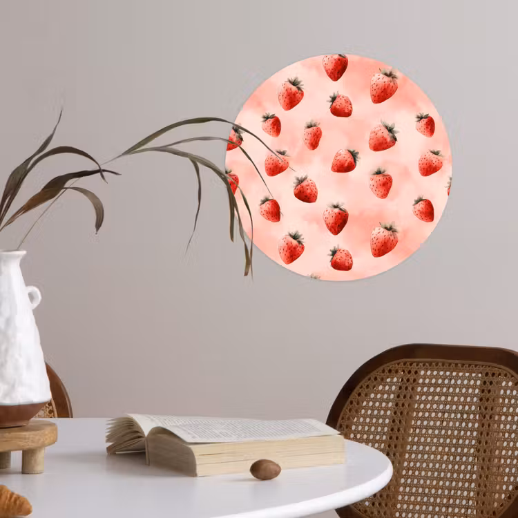 Behangcirkel - Aardbei - Patroon - Roze — 4