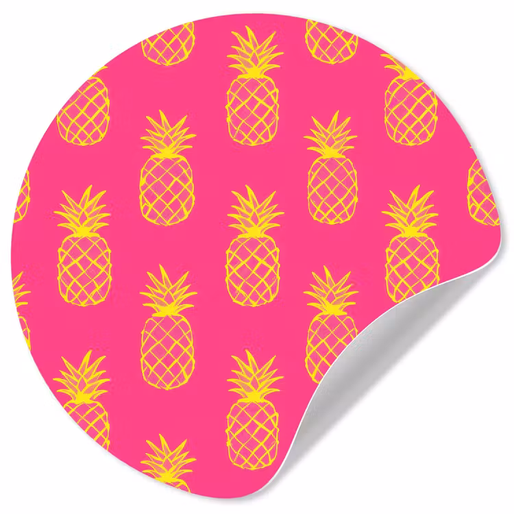 Behangcirkel - Ananas - Trendy - Roze — 1