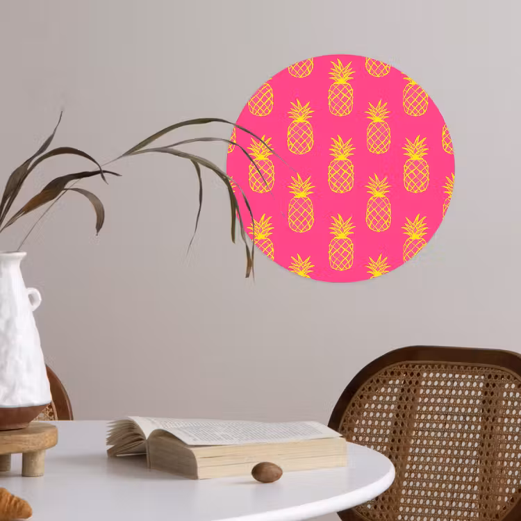 Behangcirkel - Ananas - Trendy - Roze — 4