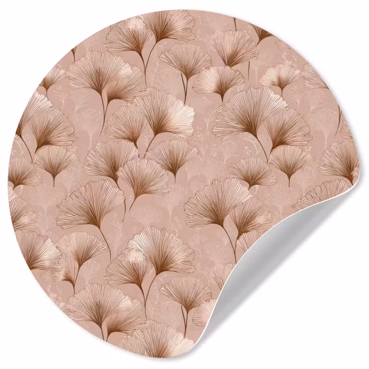 Behangcirkel - Ginkgo - Patroon - Roze — 1