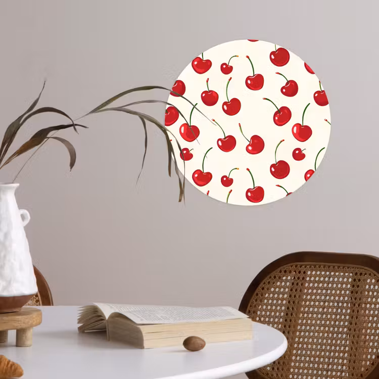 Behangcirkel - Kersen - Minimalistisch - Rood — 4