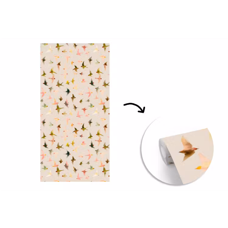 Behang - Vogels - Vliegen - Kleurrijk — 1