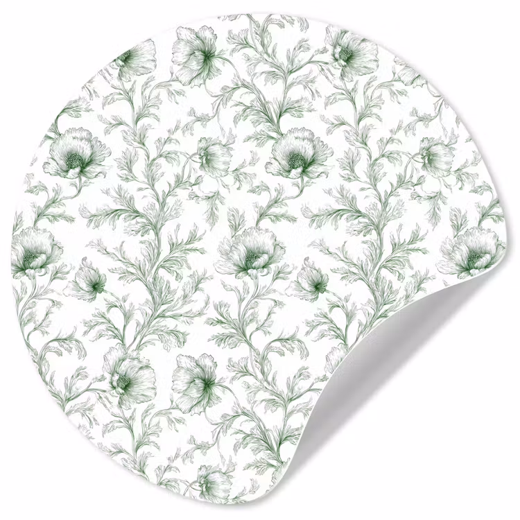 Behangcirkel - Bloemen - Getekend - Groen — 1