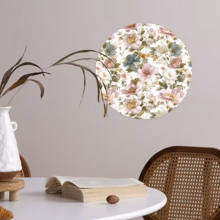 Behangcirkel - Bloemen - Patroon - Pastel — 4