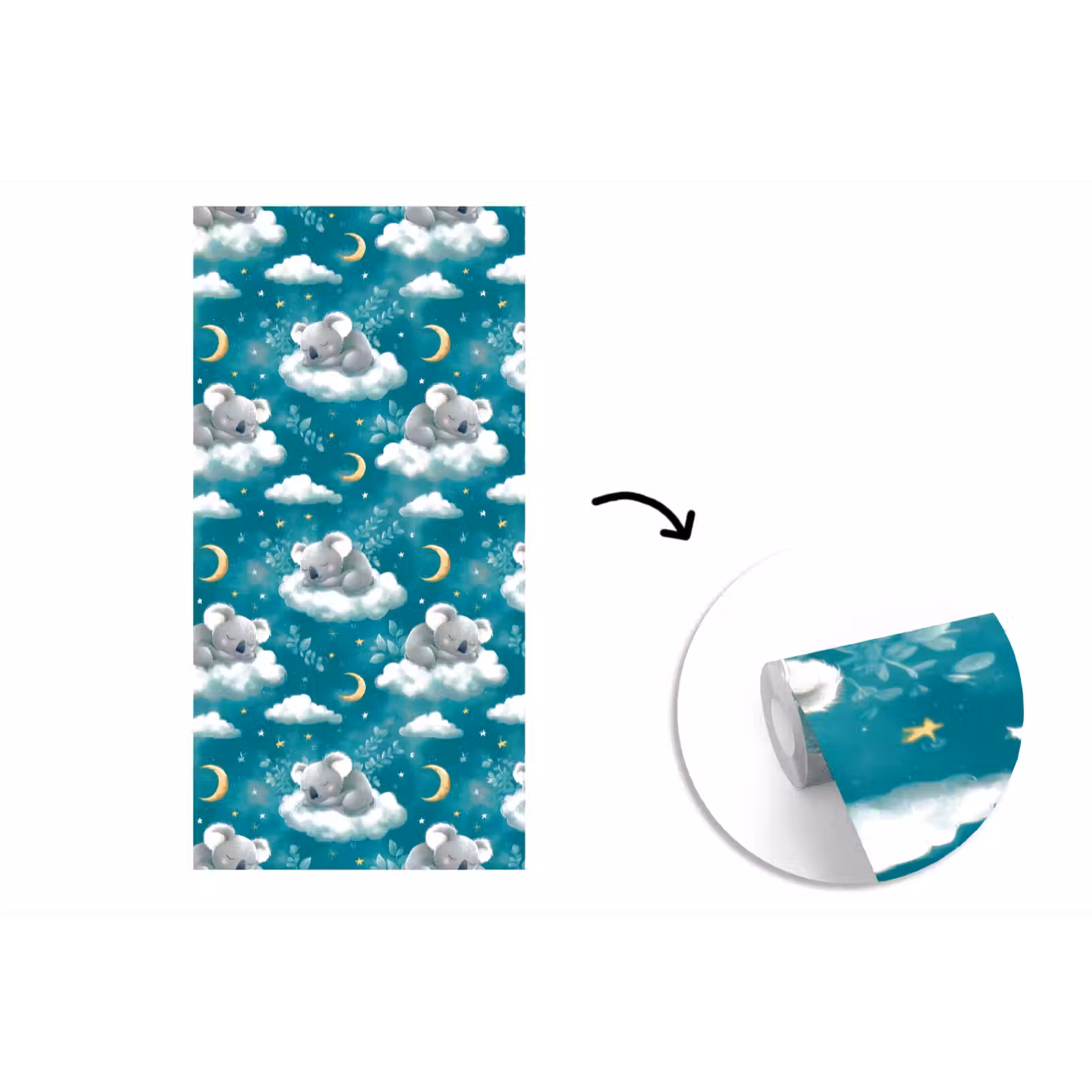 Behang - Koala's - Betoverend - Blauw — 1