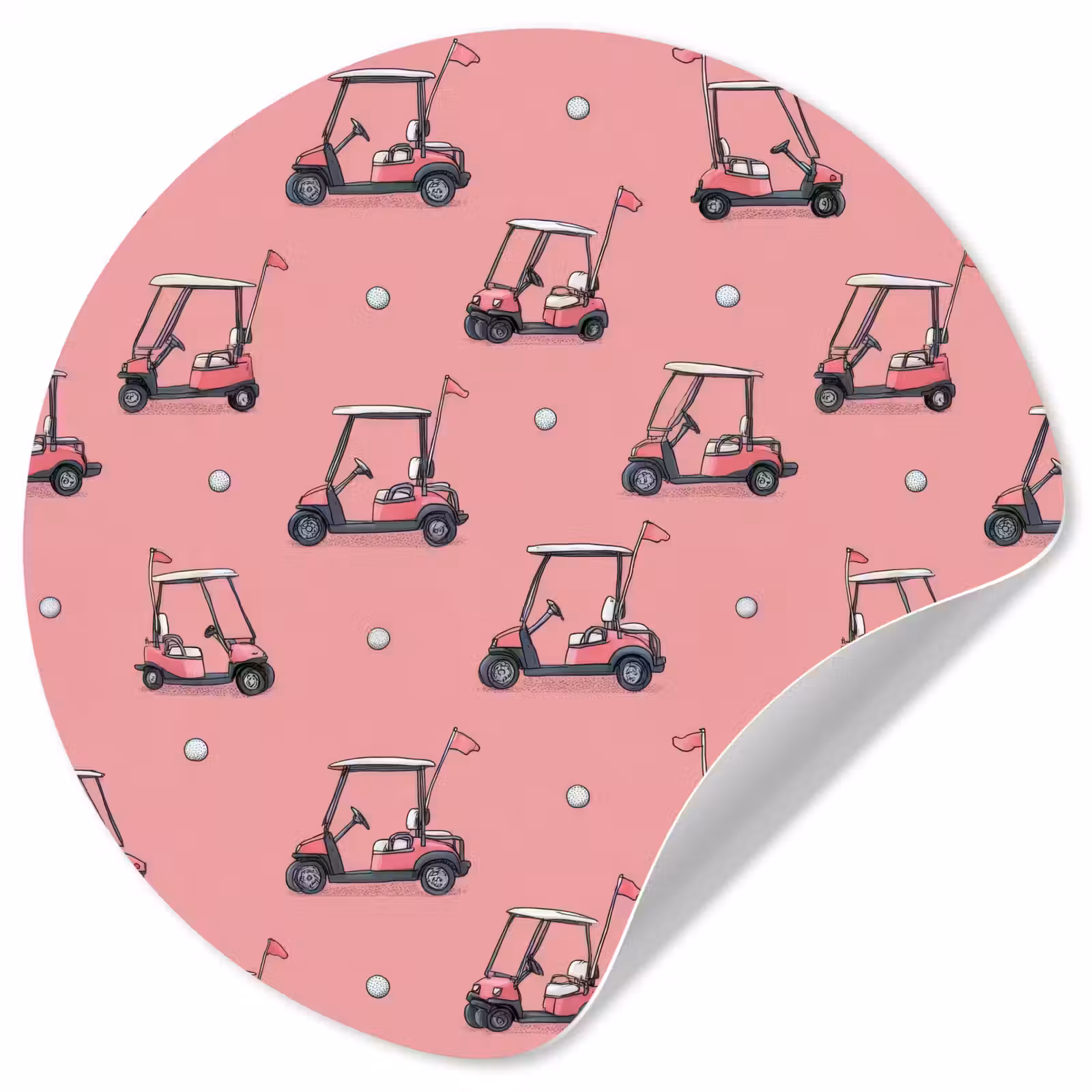 Behangcirkel - Golfkar - Retro - Roze — 1