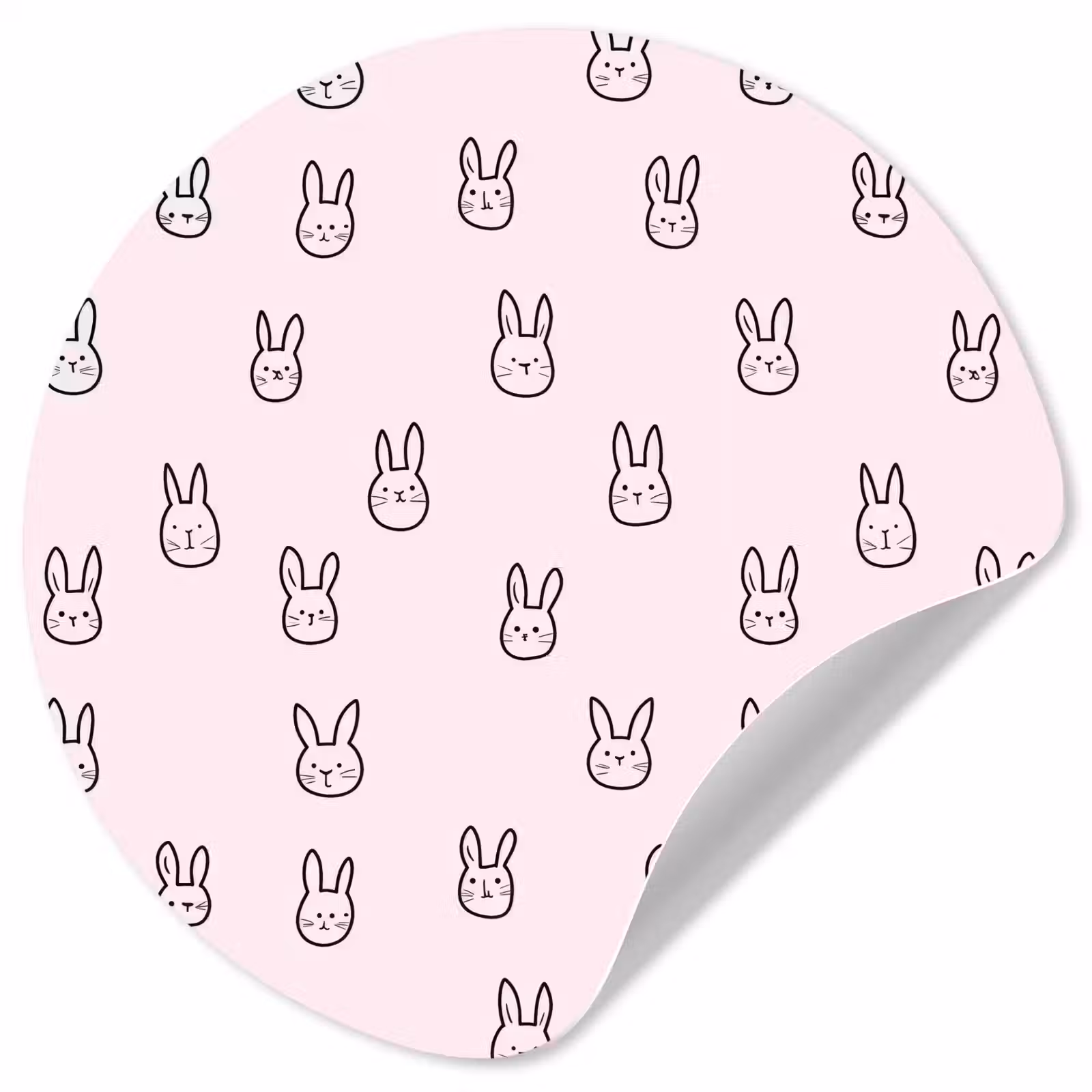 Behangcirkel - Konijnen - Minimalistisch - Roze — 1