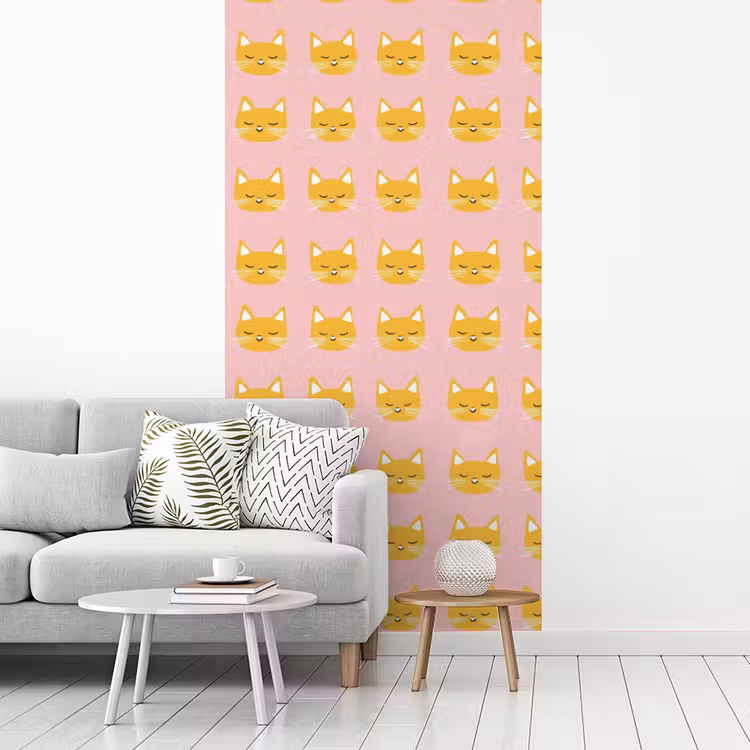 Behang - Katten - Patroon - Roze — 3