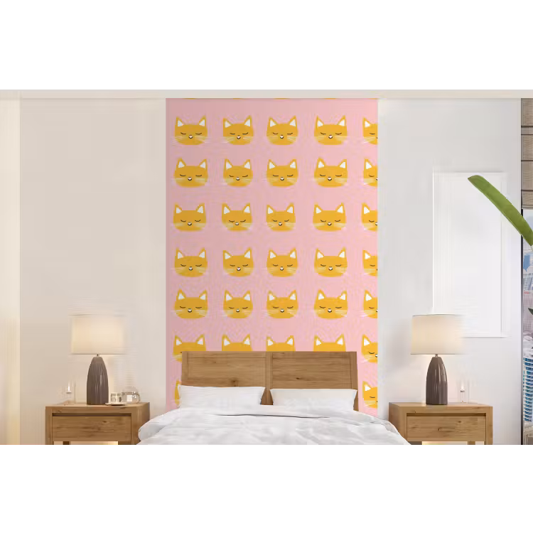 Behang - Katten - Patroon - Roze — 5