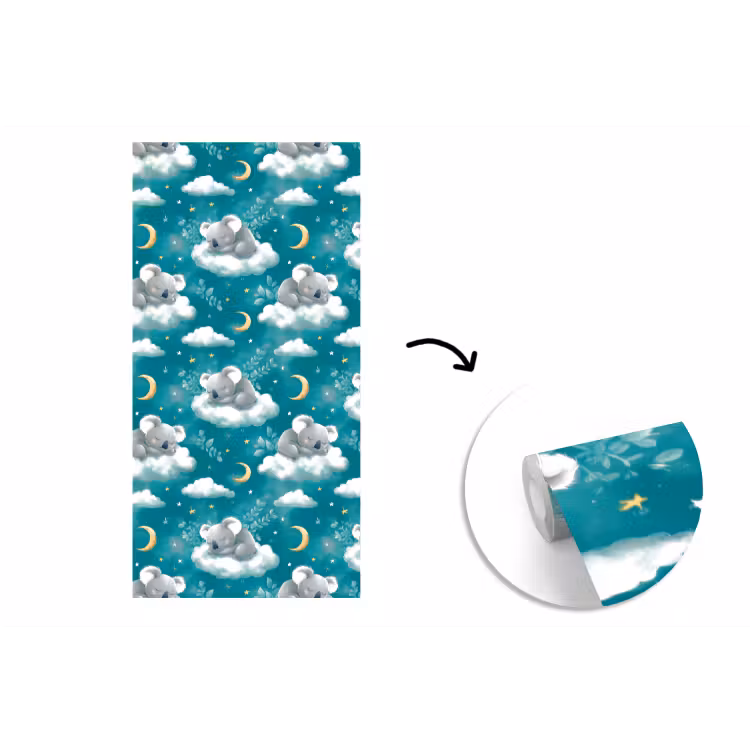 Behang - Koala's - Betoverend - Blauw — 1